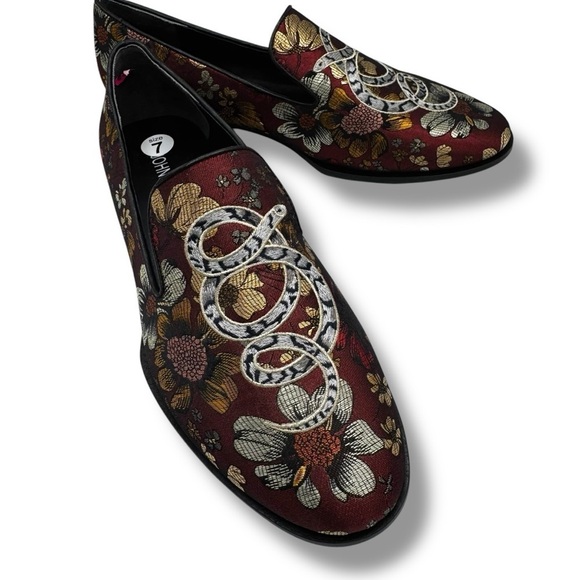 Johnny Was Jacquard Floral Embroidered Snake Loafers, Lunar New Year, Size 7 - Picture 3 of 11